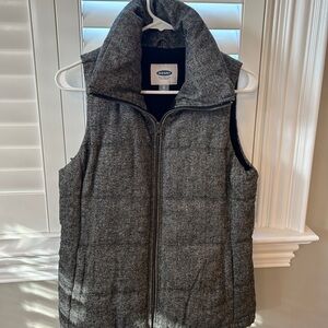 Thick black dress vest